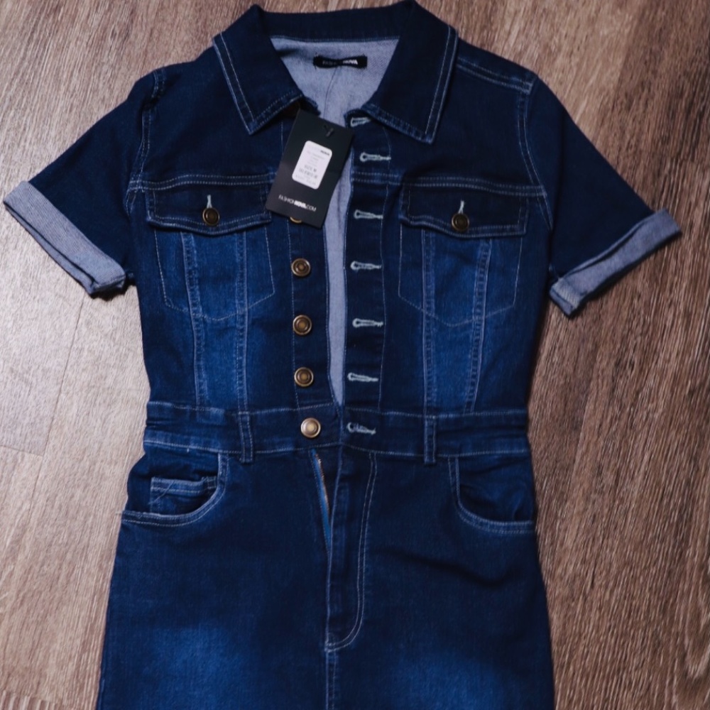 Fashion Nova Dark Denim Mini Dress
